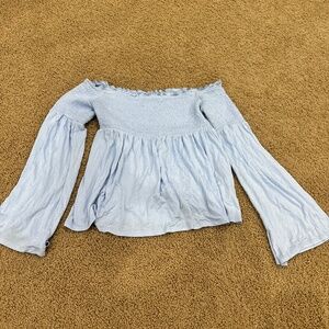 blue mossimo long sleeve off the shoulder tee
